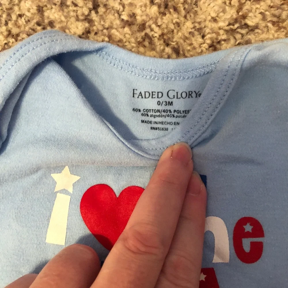 Faded Glory Blue and Red Patriotic Bodysuit